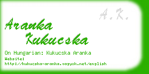 aranka kukucska business card